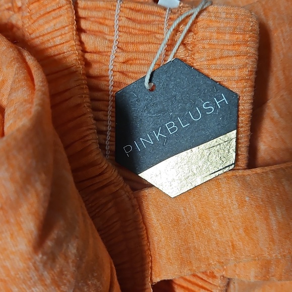 NWT Orange Smocked Wide Leg Maternity Jumpsuit - Picture 5 of 7